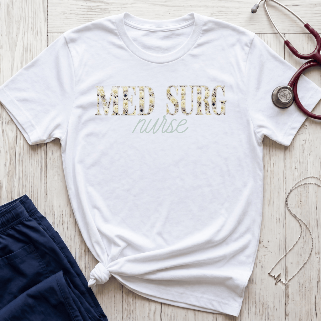 Med Surg Nurse Floral T-Shirt