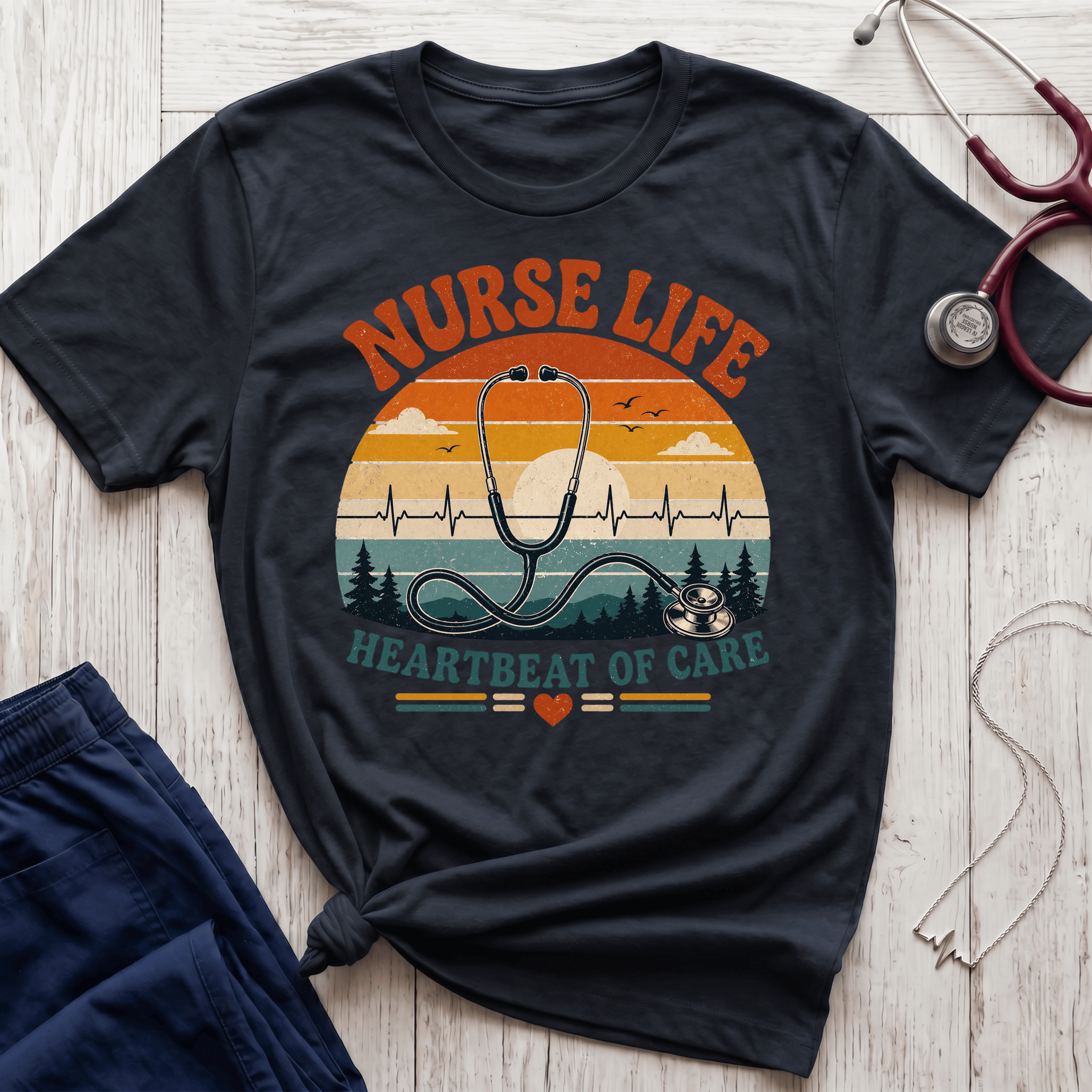 Nurse Life Vintage Sunset T-Shirt