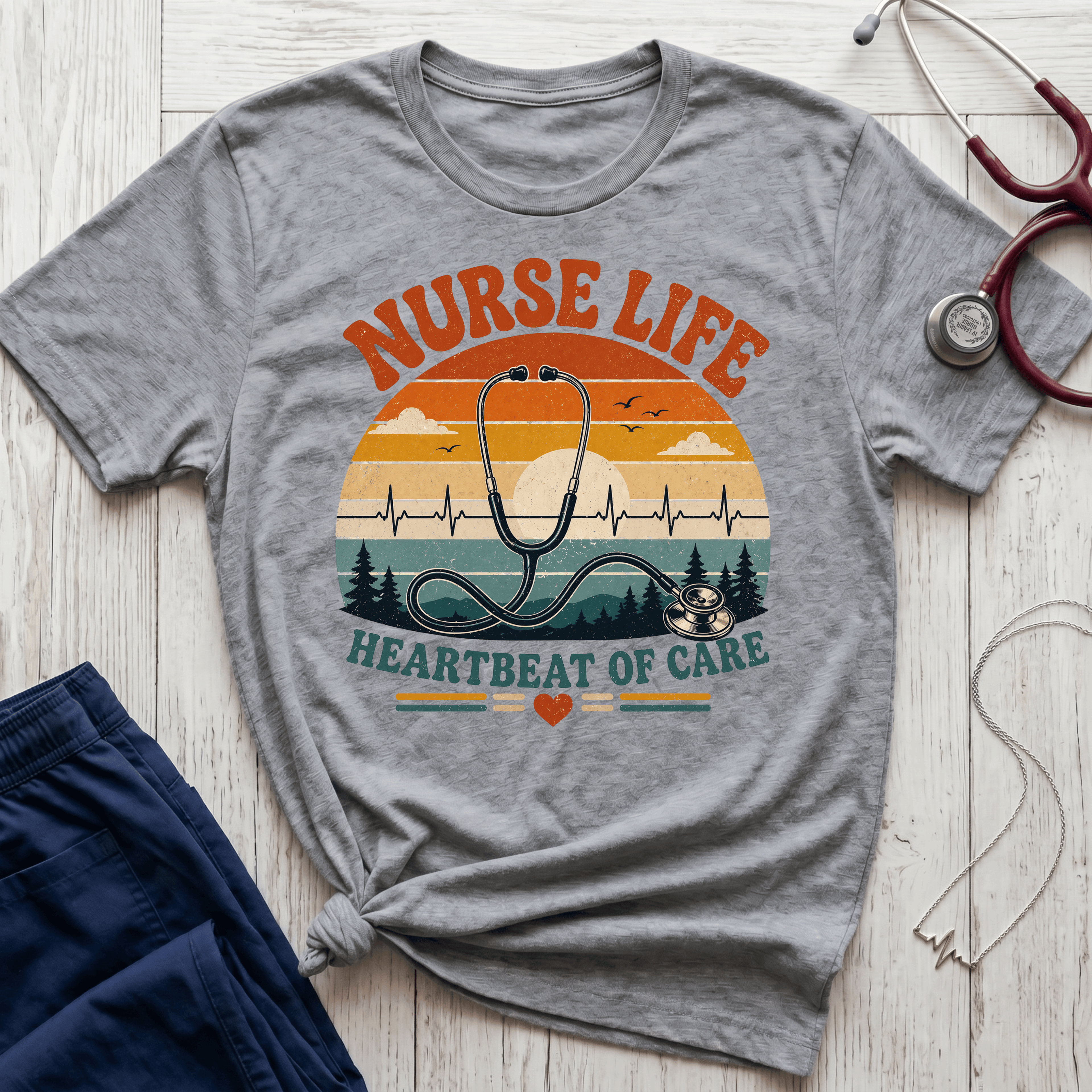 Nurse Life Vintage Sunset T-Shirt