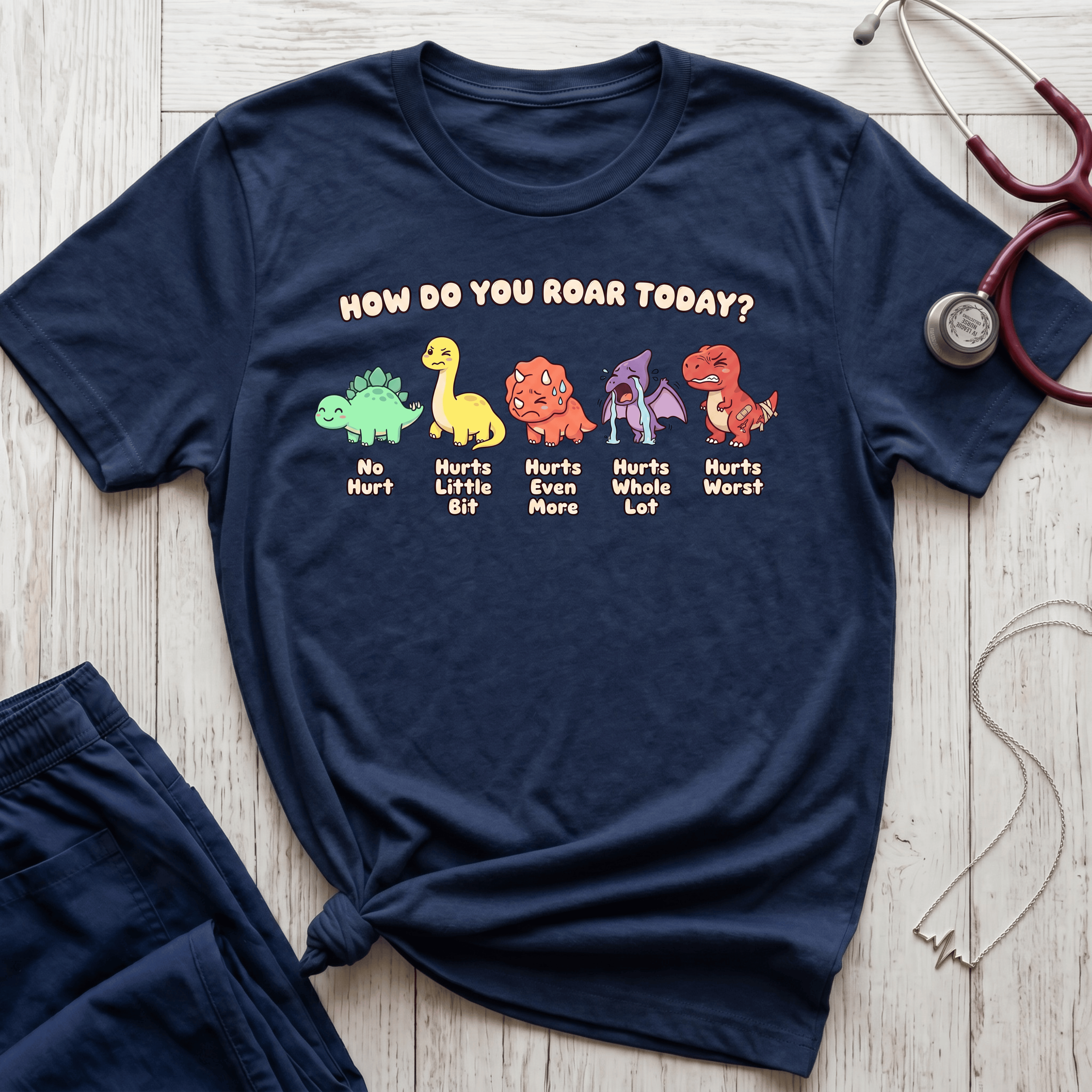 Dinosaur Pain Scale T-Shirt