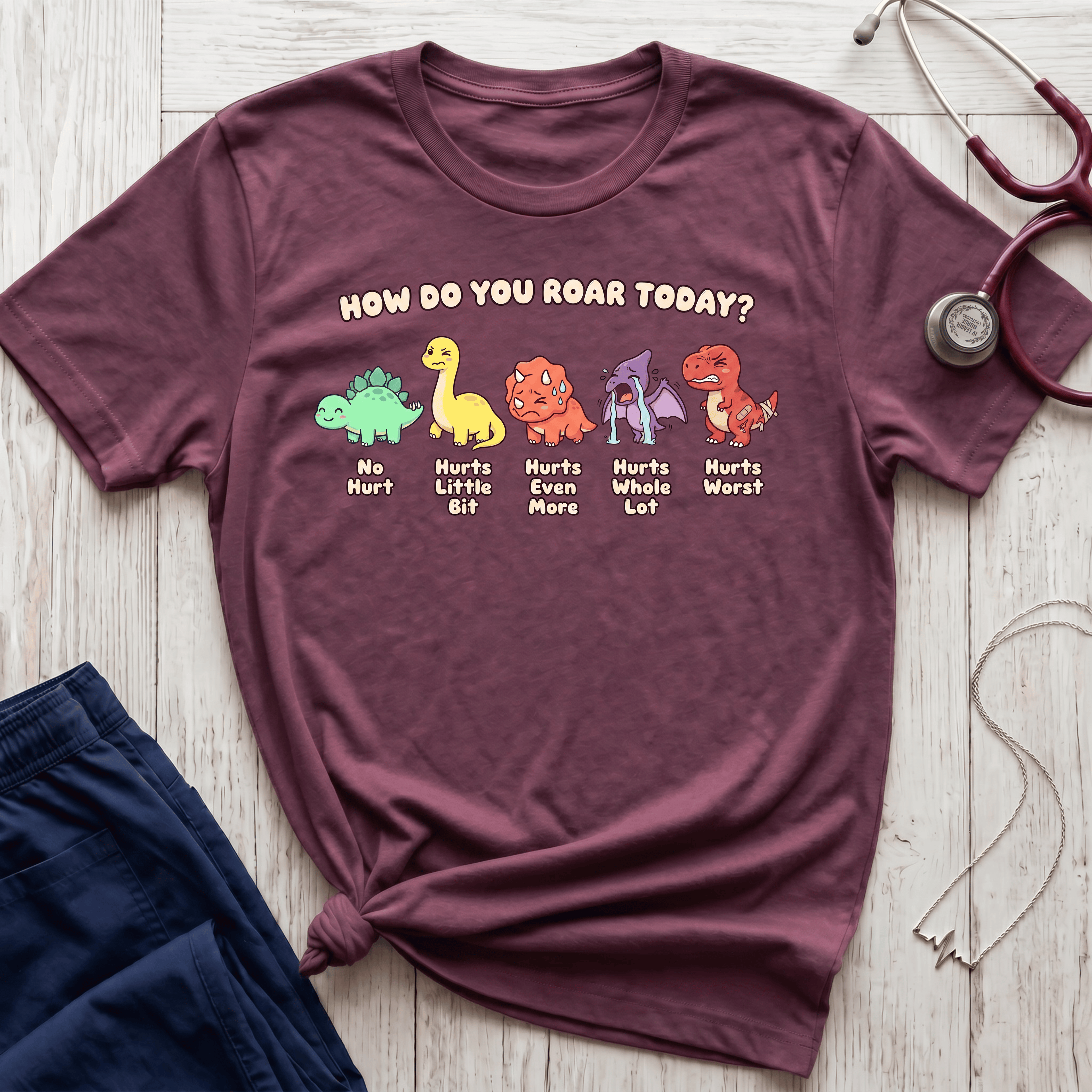 Dinosaur Pain Scale T-Shirt