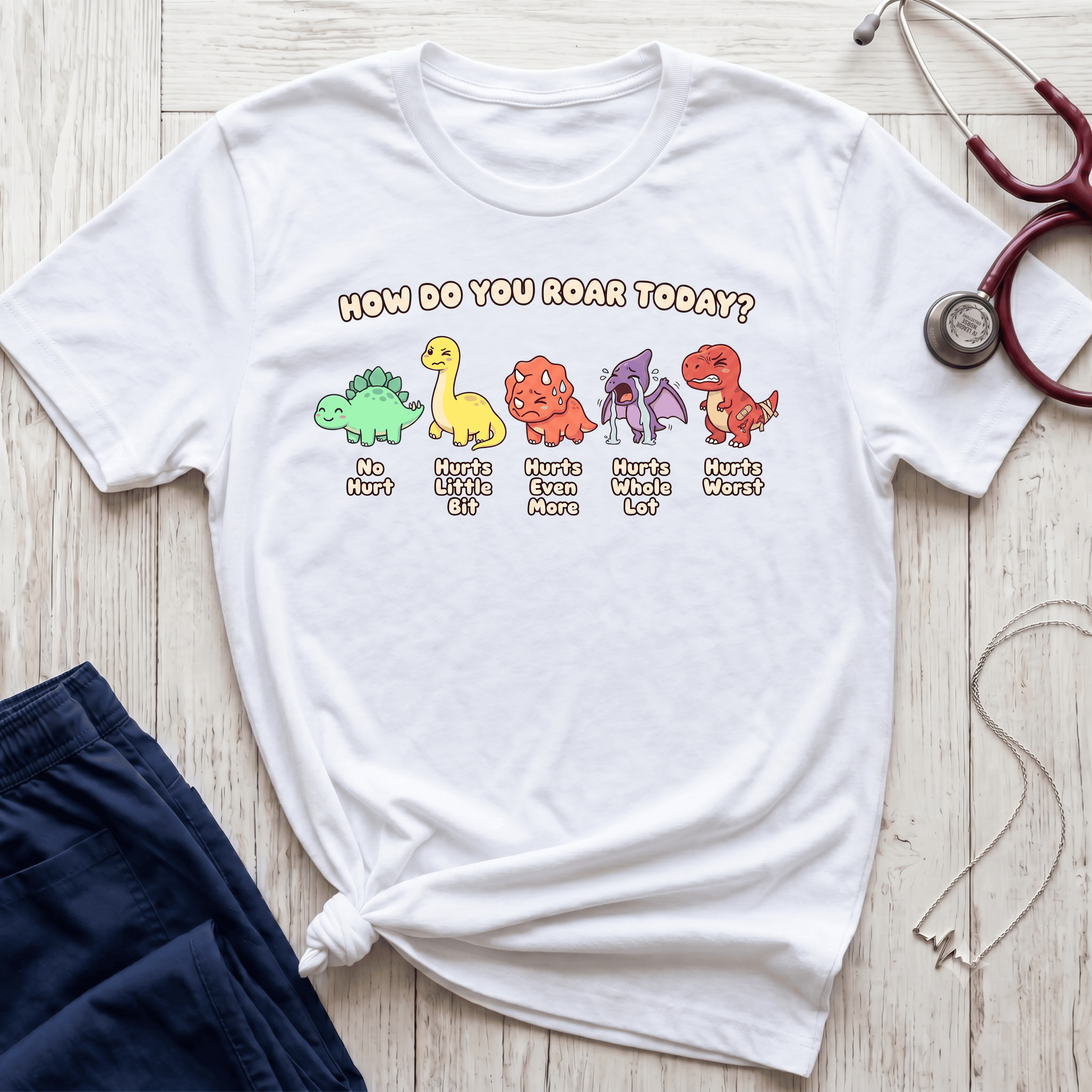 Dinosaur Pain Scale T-Shirt