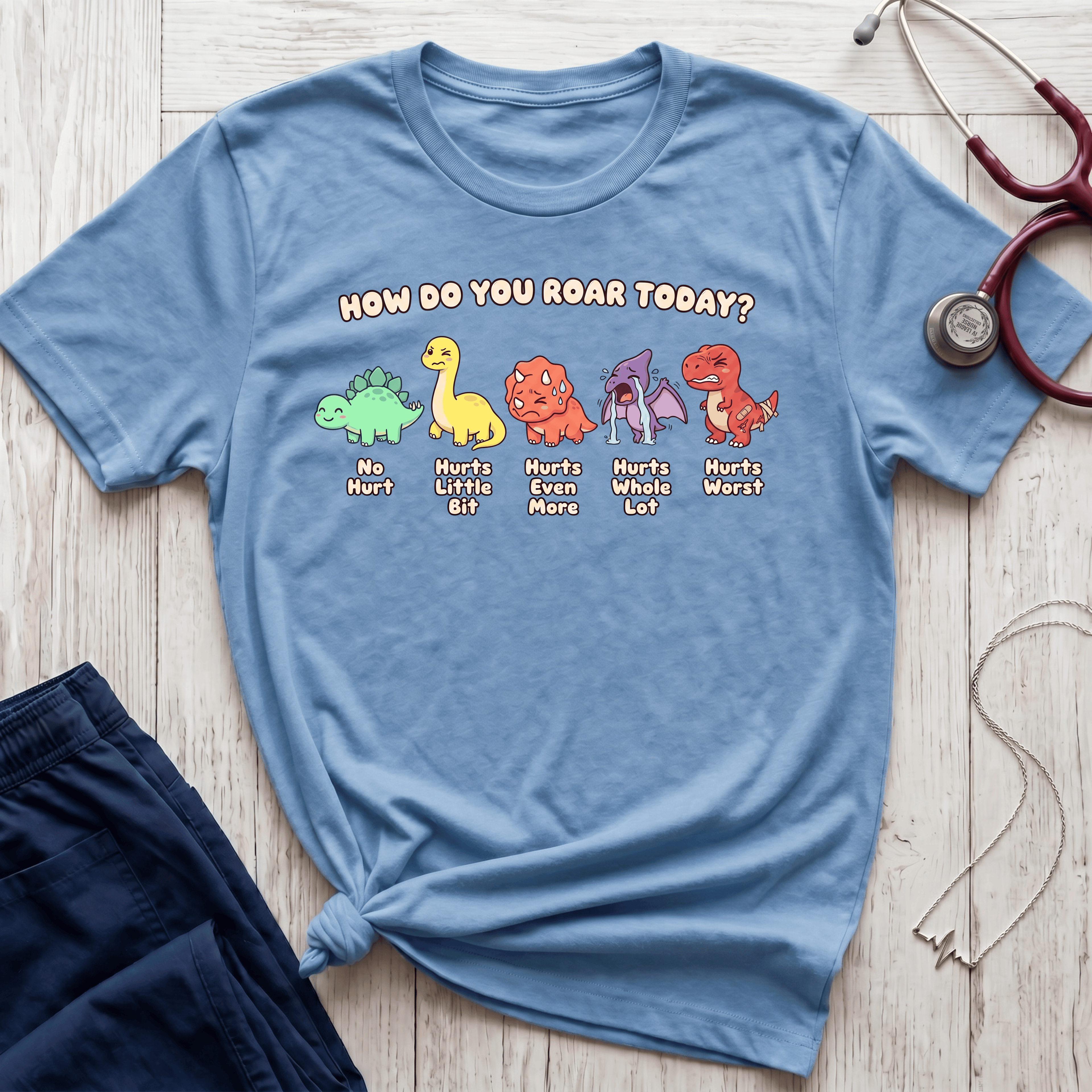 Dinosaur Pain Scale T-Shirt