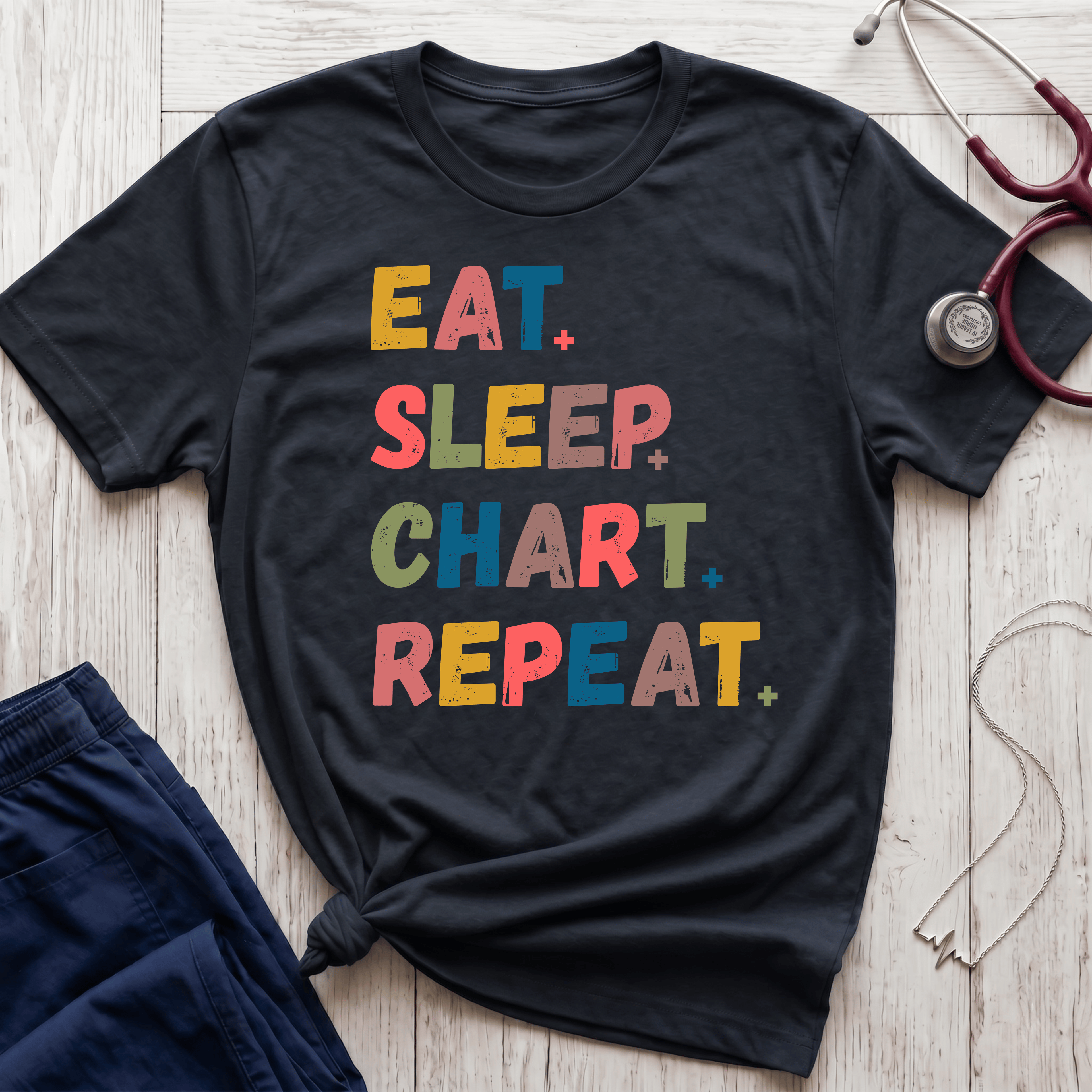 Eat Sleep Chart Repeat T-Shirt