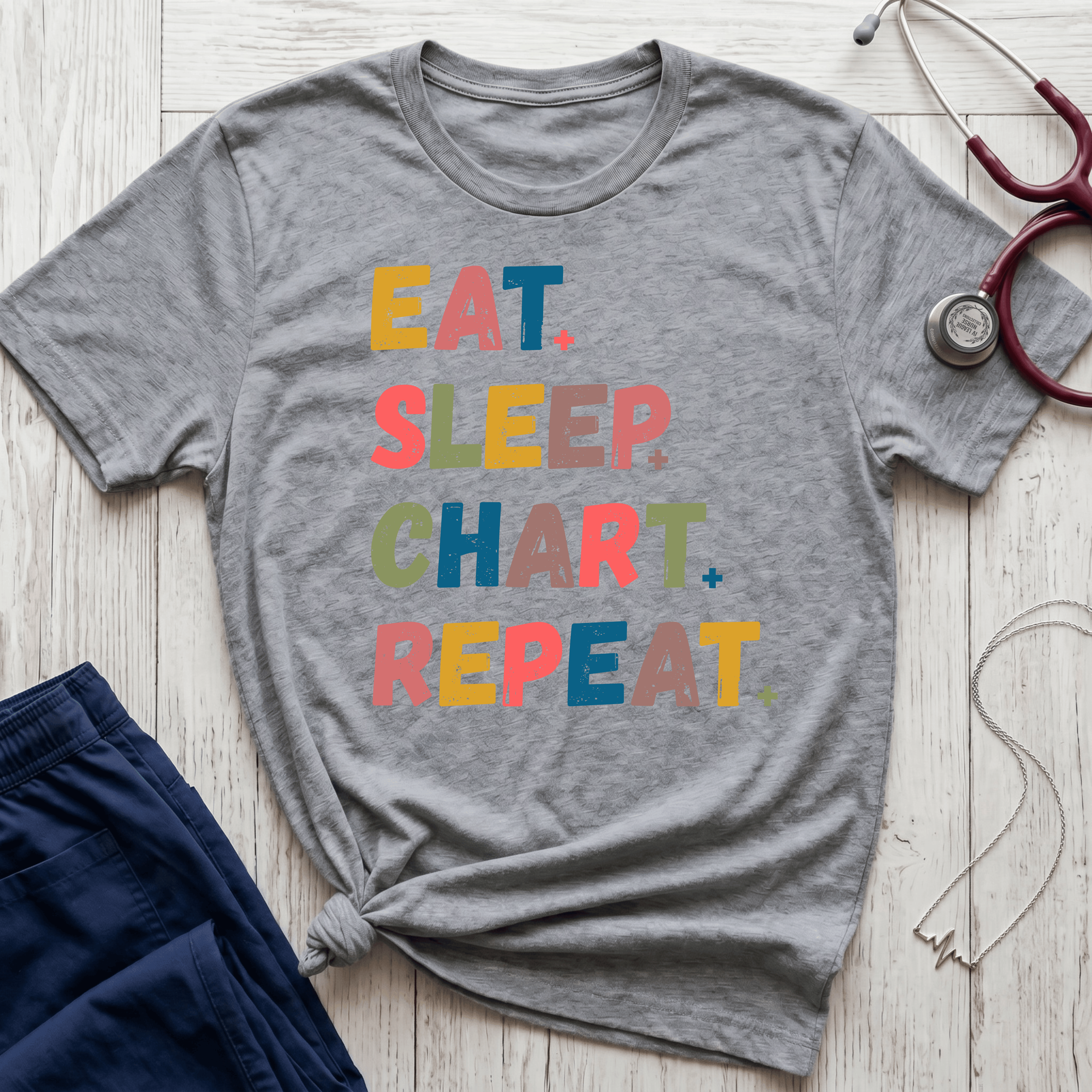 Eat Sleep Chart Repeat T-Shirt