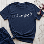 Nurse Script in White T-Shirt