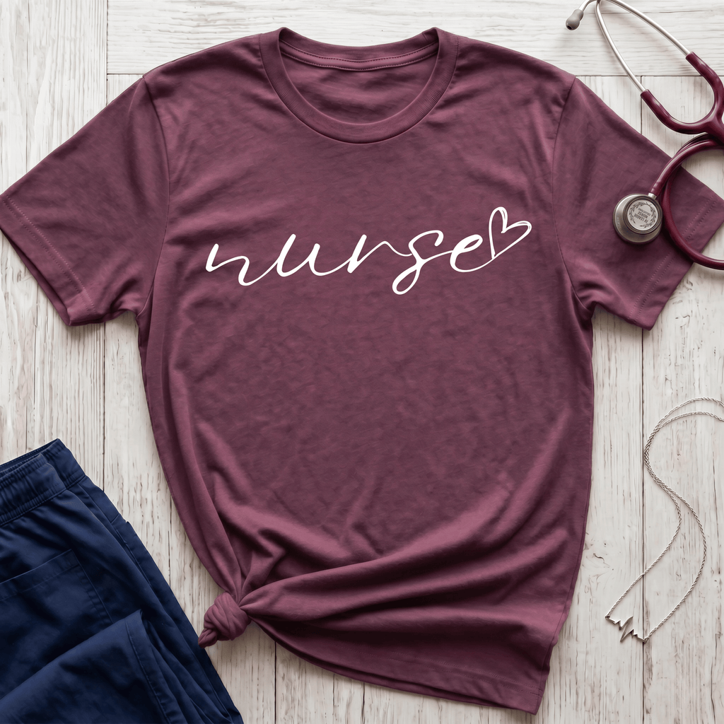 Nurse Script in White T-Shirt
