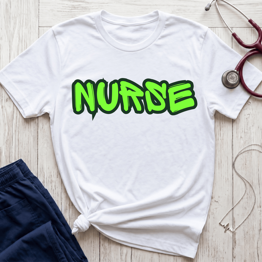 Neon Green Graffiti Nurse T-Shirt