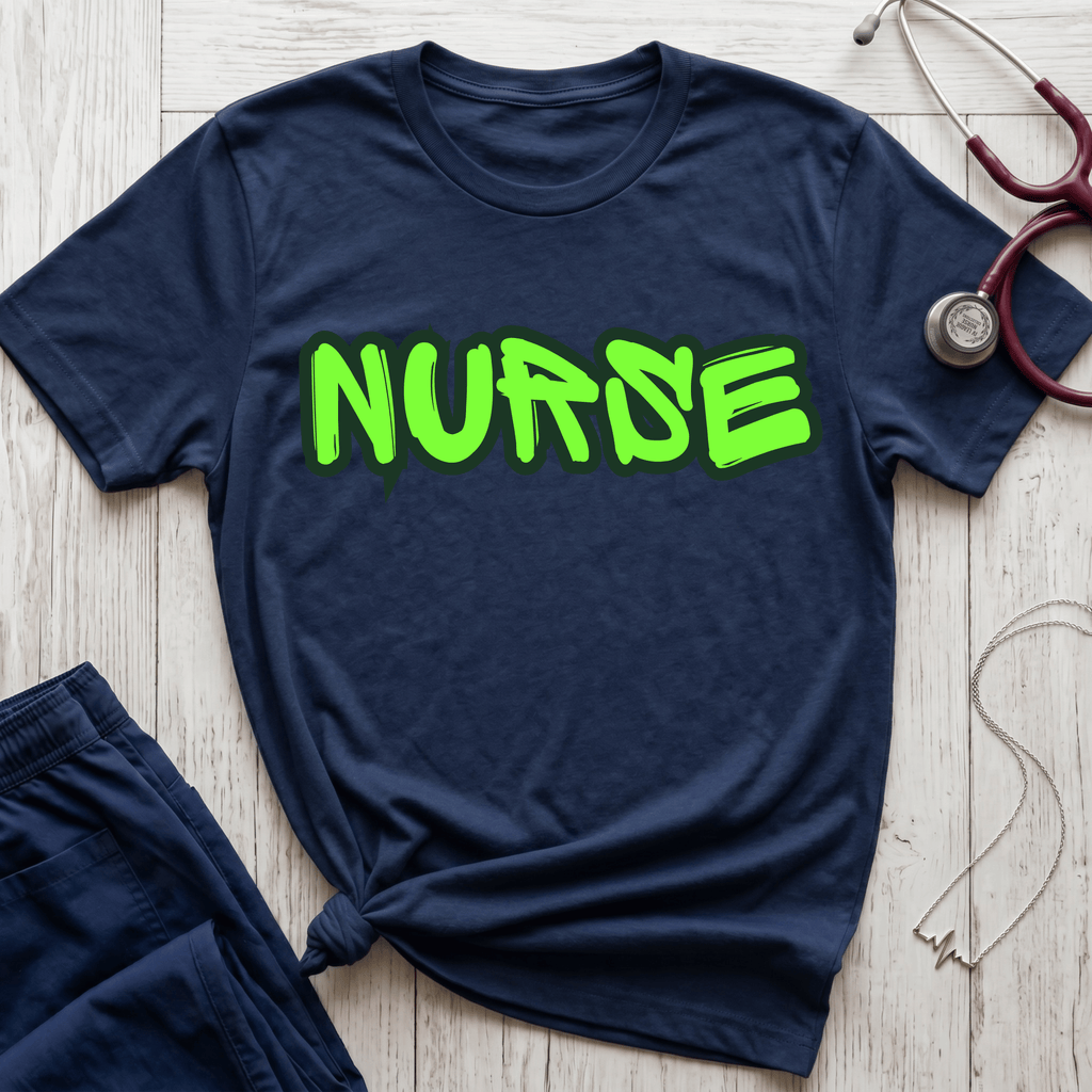 Neon Green Graffiti Nurse T-Shirt