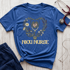 NICU Nurse Floral Stethoscope T-Shirt