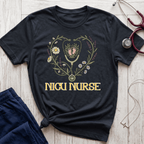 NICU Nurse Floral Stethoscope T-Shirt