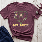 NICU Nurse Floral Stethoscope T-Shirt