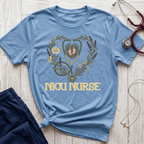 NICU Nurse Floral Stethoscope T-Shirt