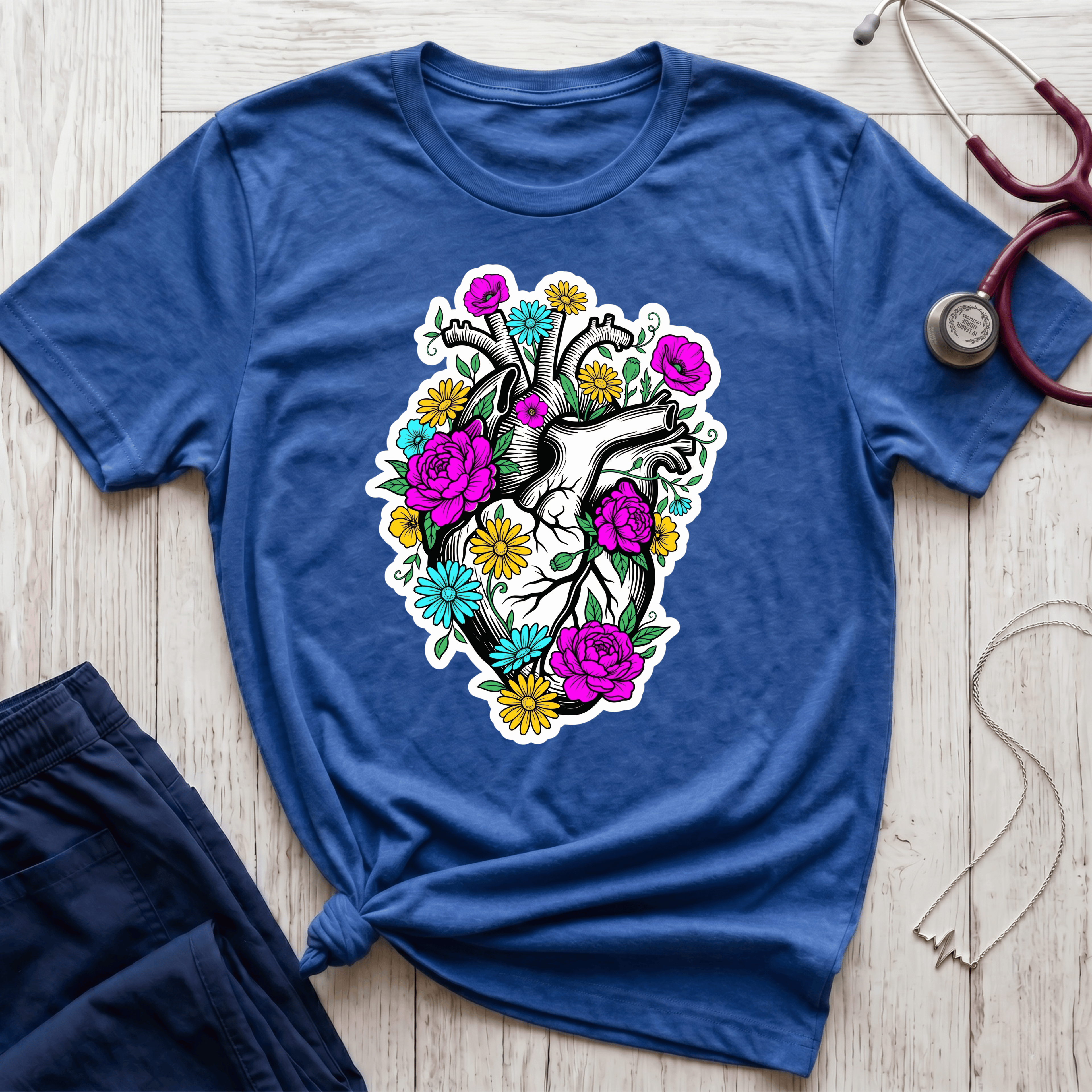 Bright Floral Heart T-Shirt