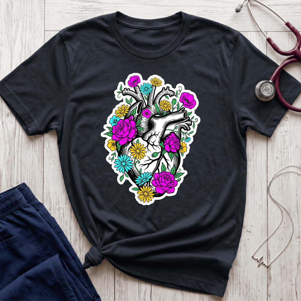 Bright Floral Heart T-Shirt