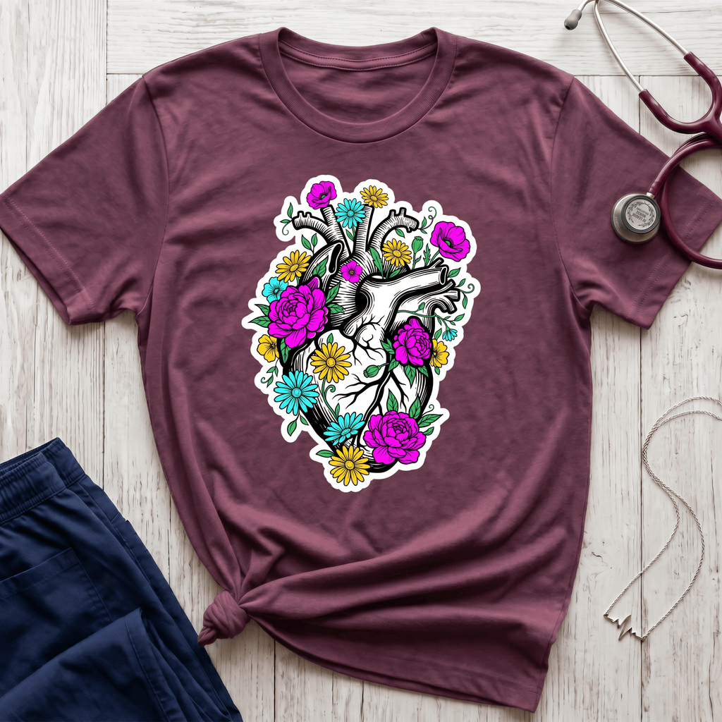 Bright Floral Heart T-Shirt