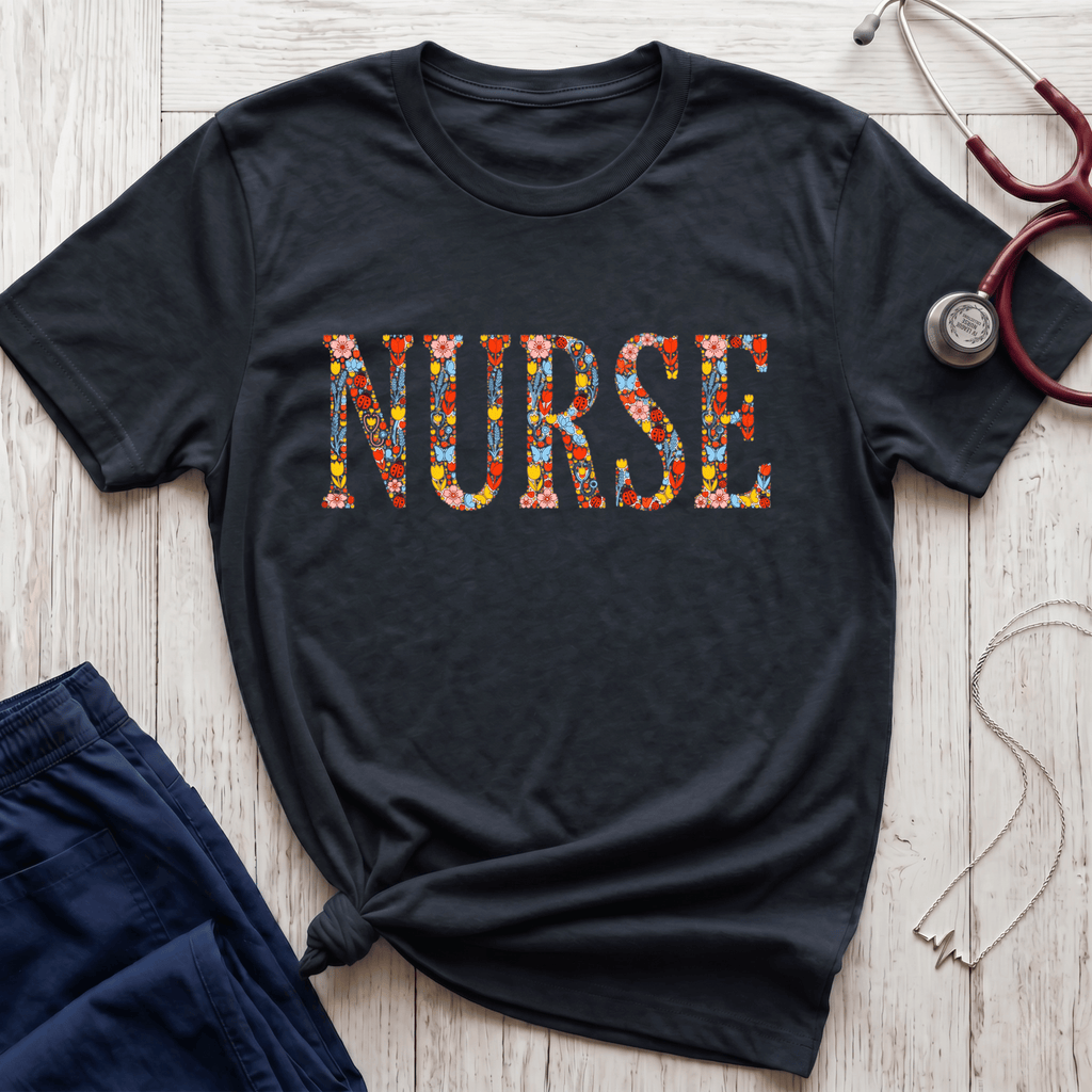 Ladybug Floral Nurse T-Shirt