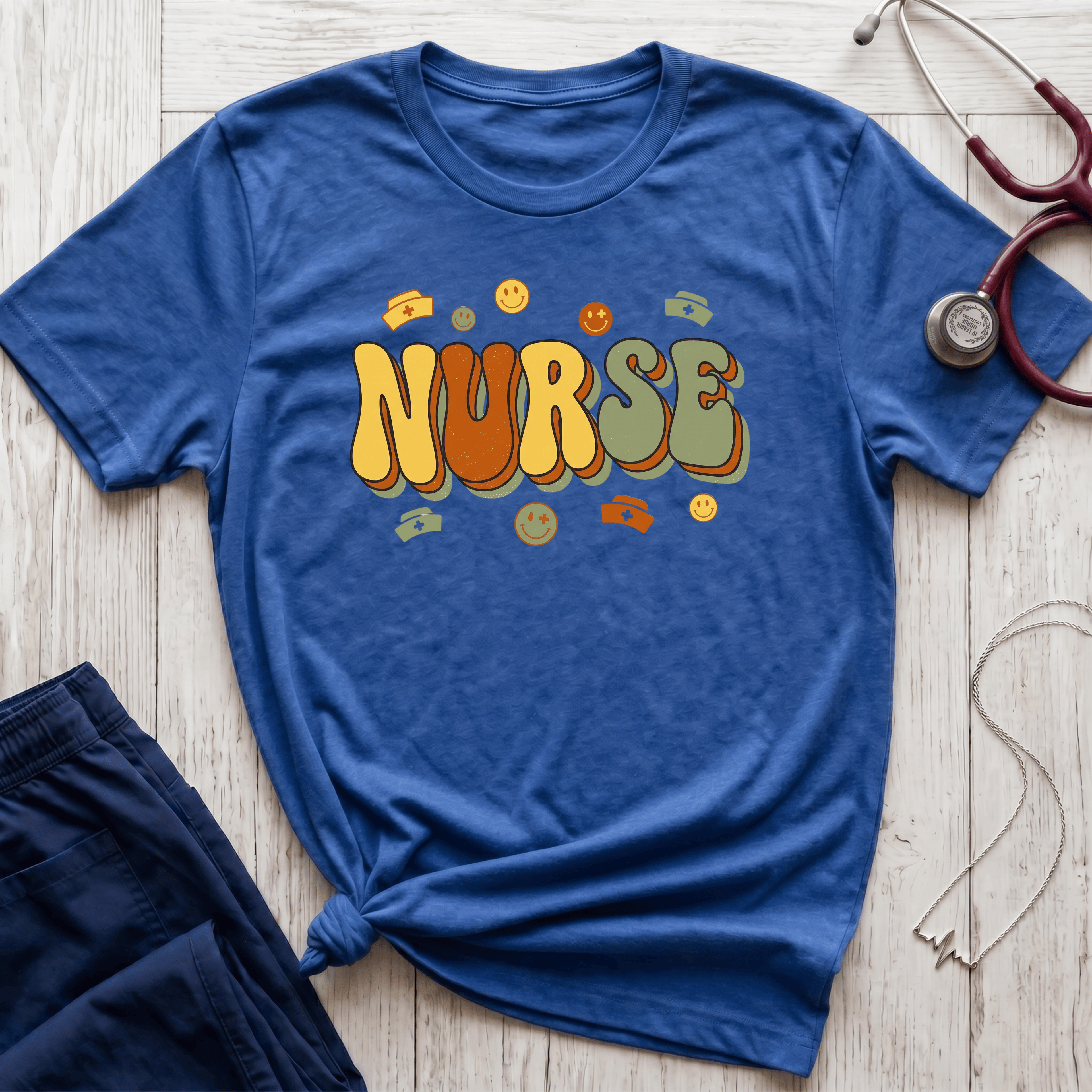 Groovy Bubble Letter Nurse T-Shirt