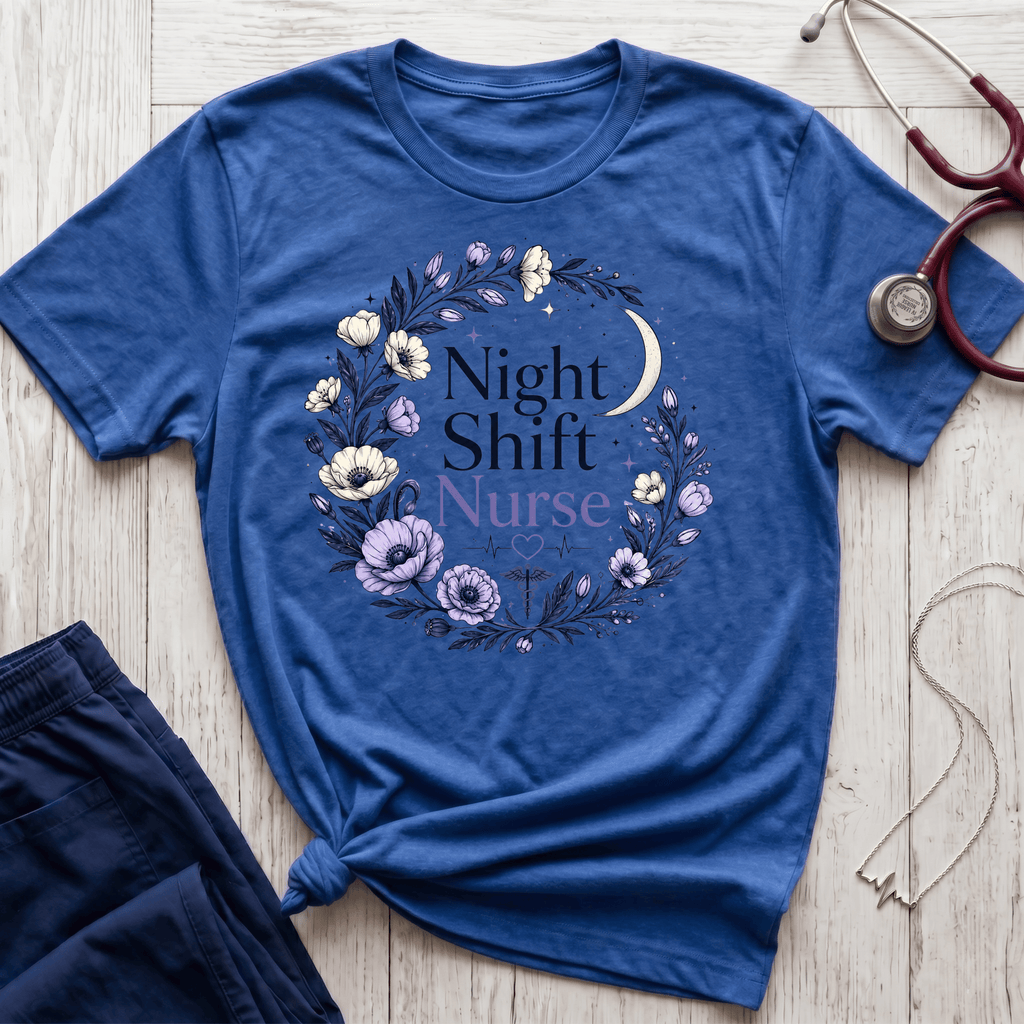 Nightshift Nurse Floral Moon T-Shirt