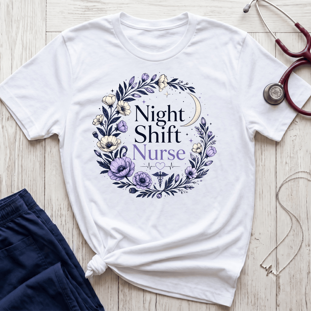 Nightshift Nurse Floral Moon T-Shirt