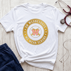 On Wednesdays We Wear Scrubs Emblem T-Shirt