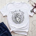 Cardiac Nurse Floral Heart T-Shirt