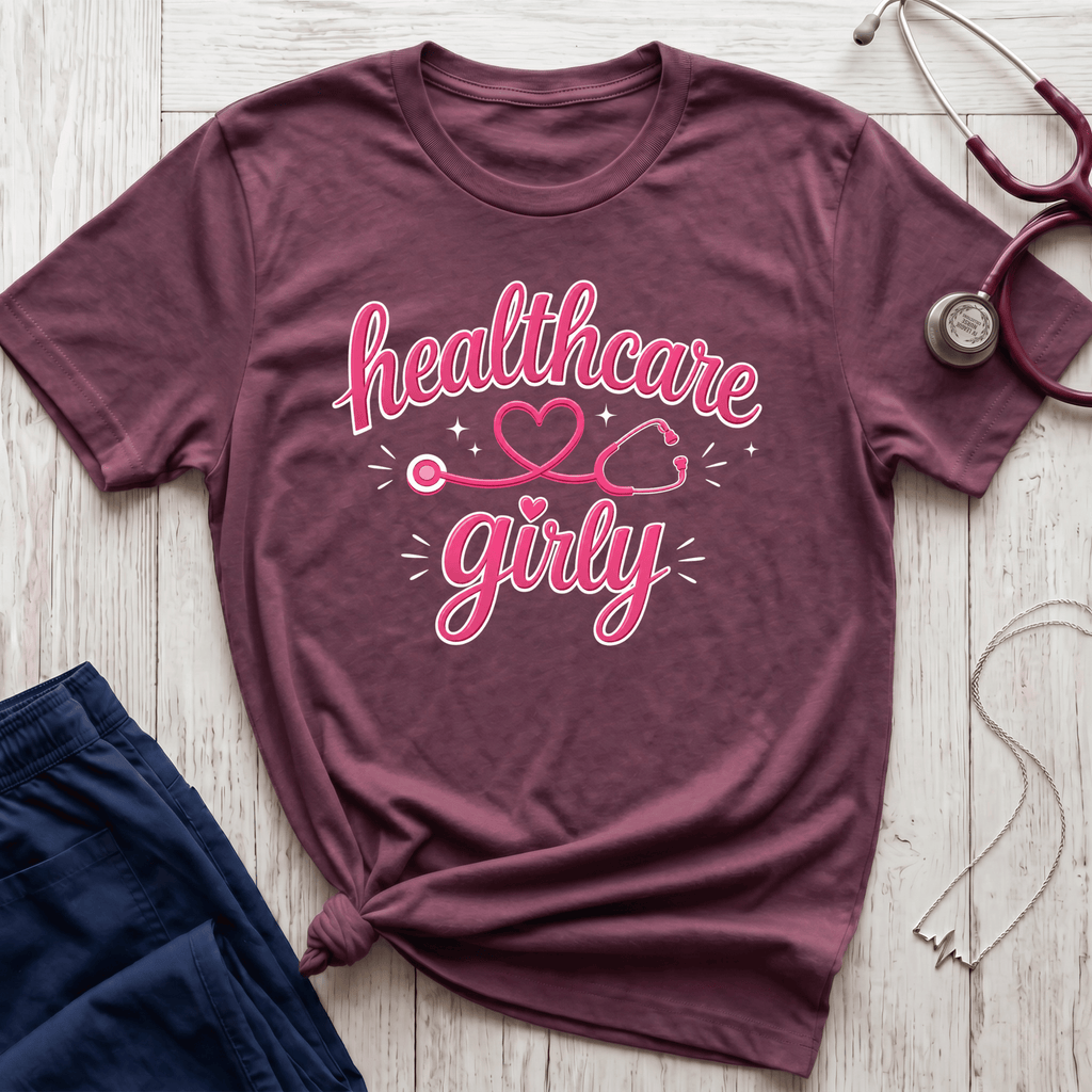 Healthcare Girly Stethoscope T-Shirt