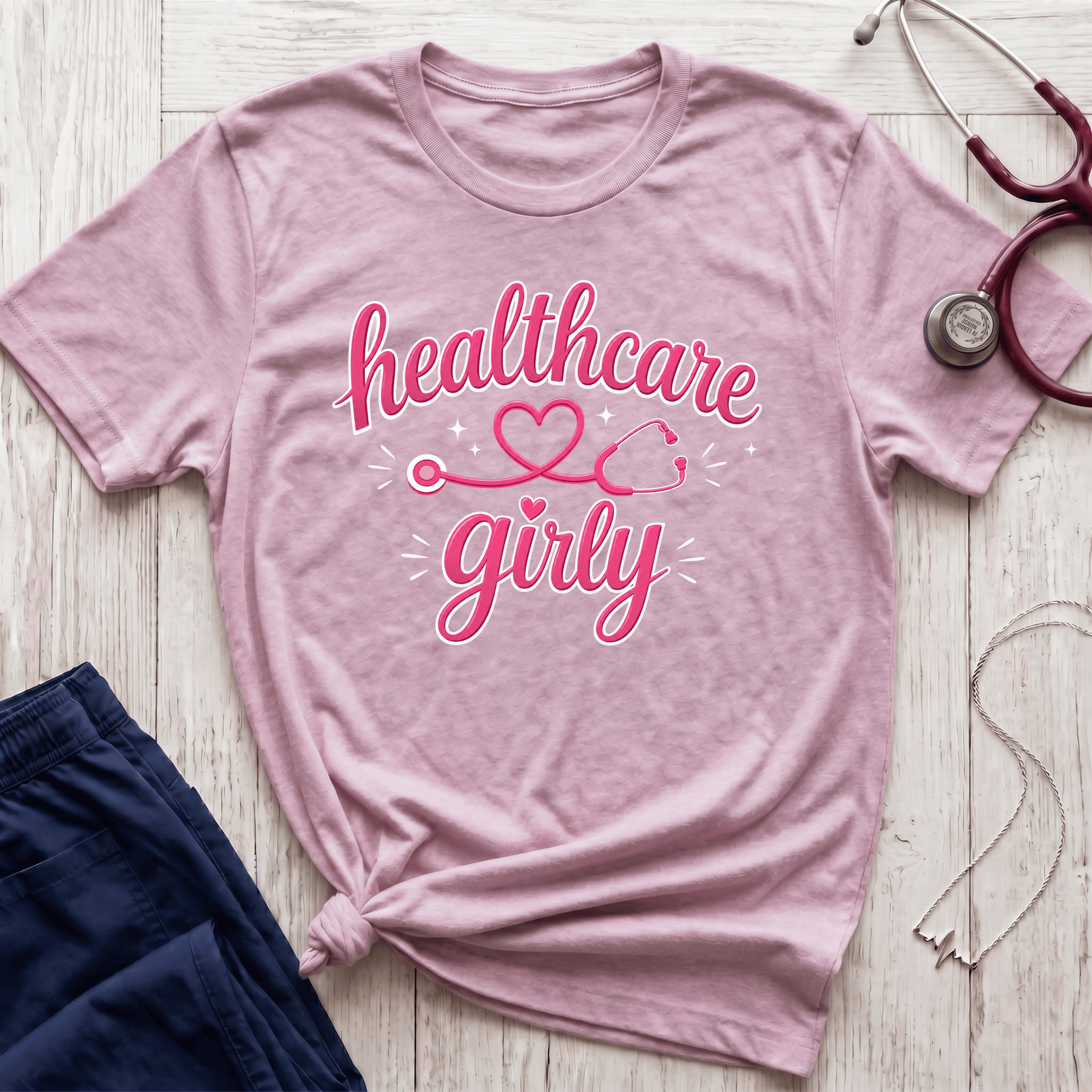 Healthcare Girly Stethoscope T-Shirt