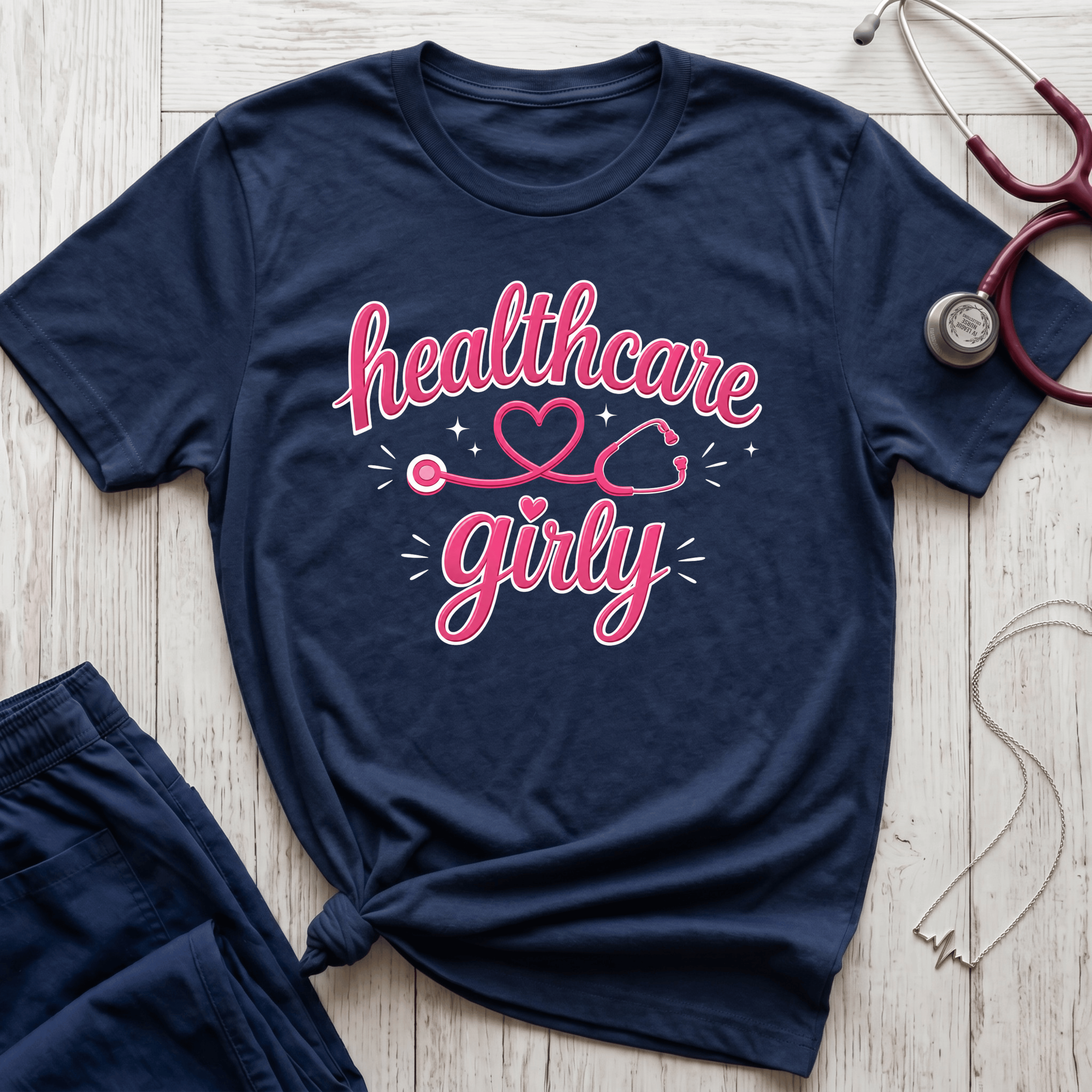 Healthcare Girly Stethoscope T-Shirt
