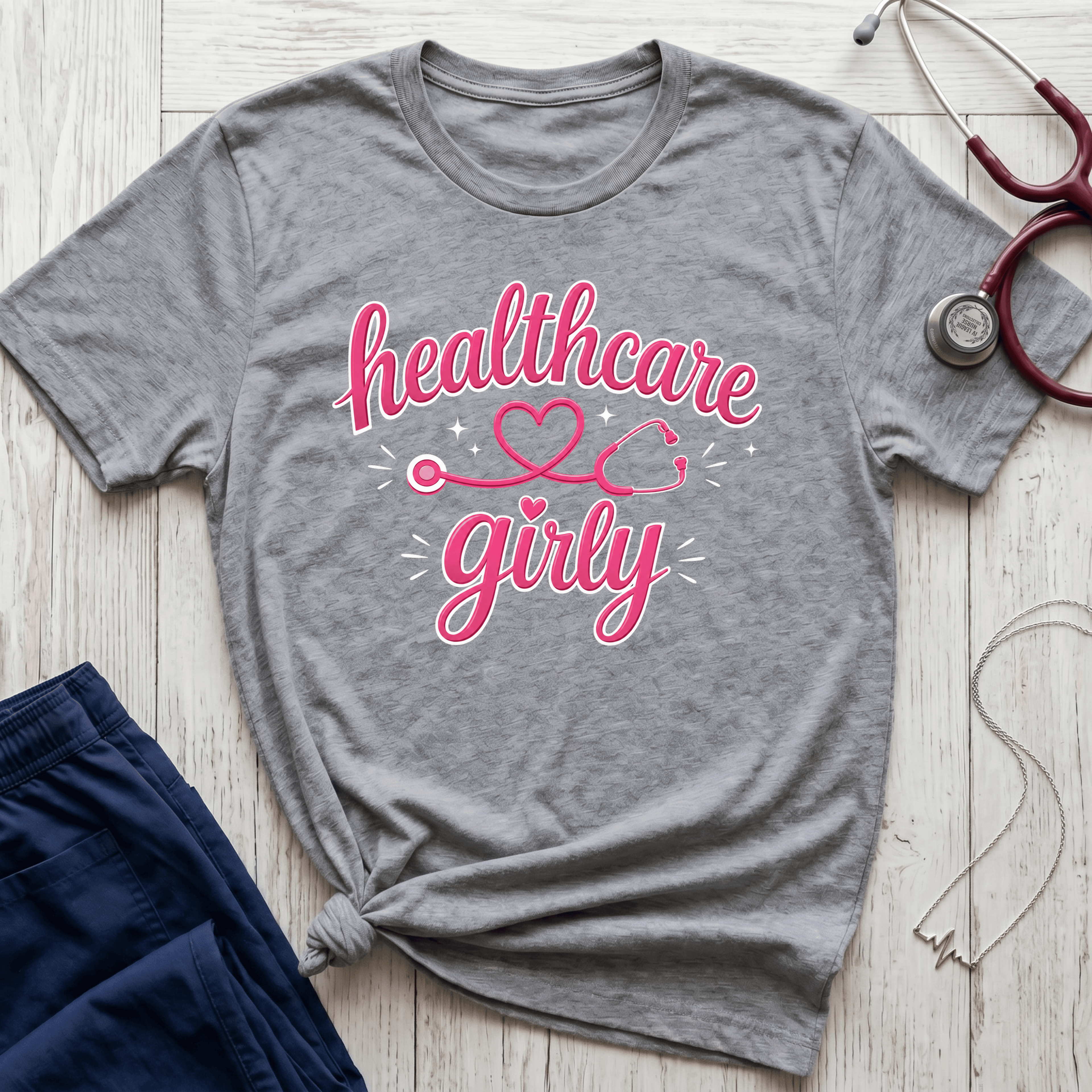 Healthcare Girly Stethoscope T-Shirt