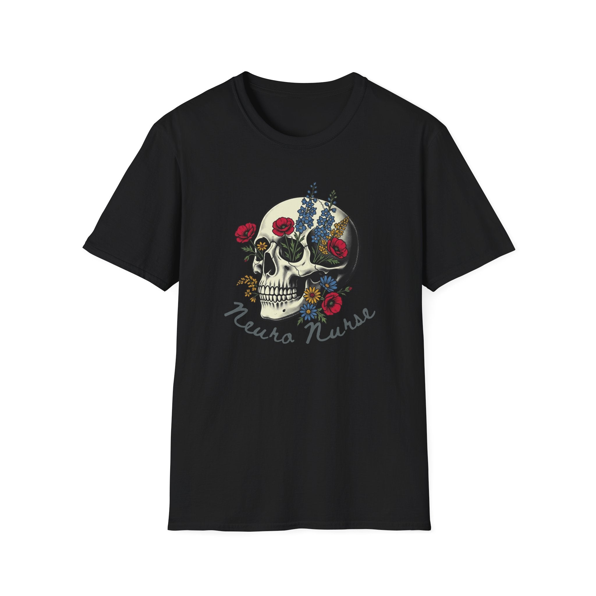Neuro Nurse Floral Skull T-Shirt