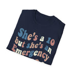 She's a 10 Emergency Nurse Sparkle T-Shirt
