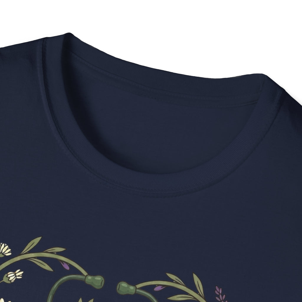 NICU Nurse Floral Stethoscope T-Shirt