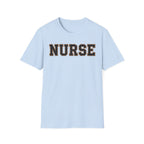 Cheetah Print Outline Varsity Nurse T-Shirt
