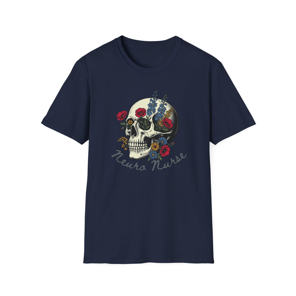 Neuro Nurse Floral Skull T-Shirt