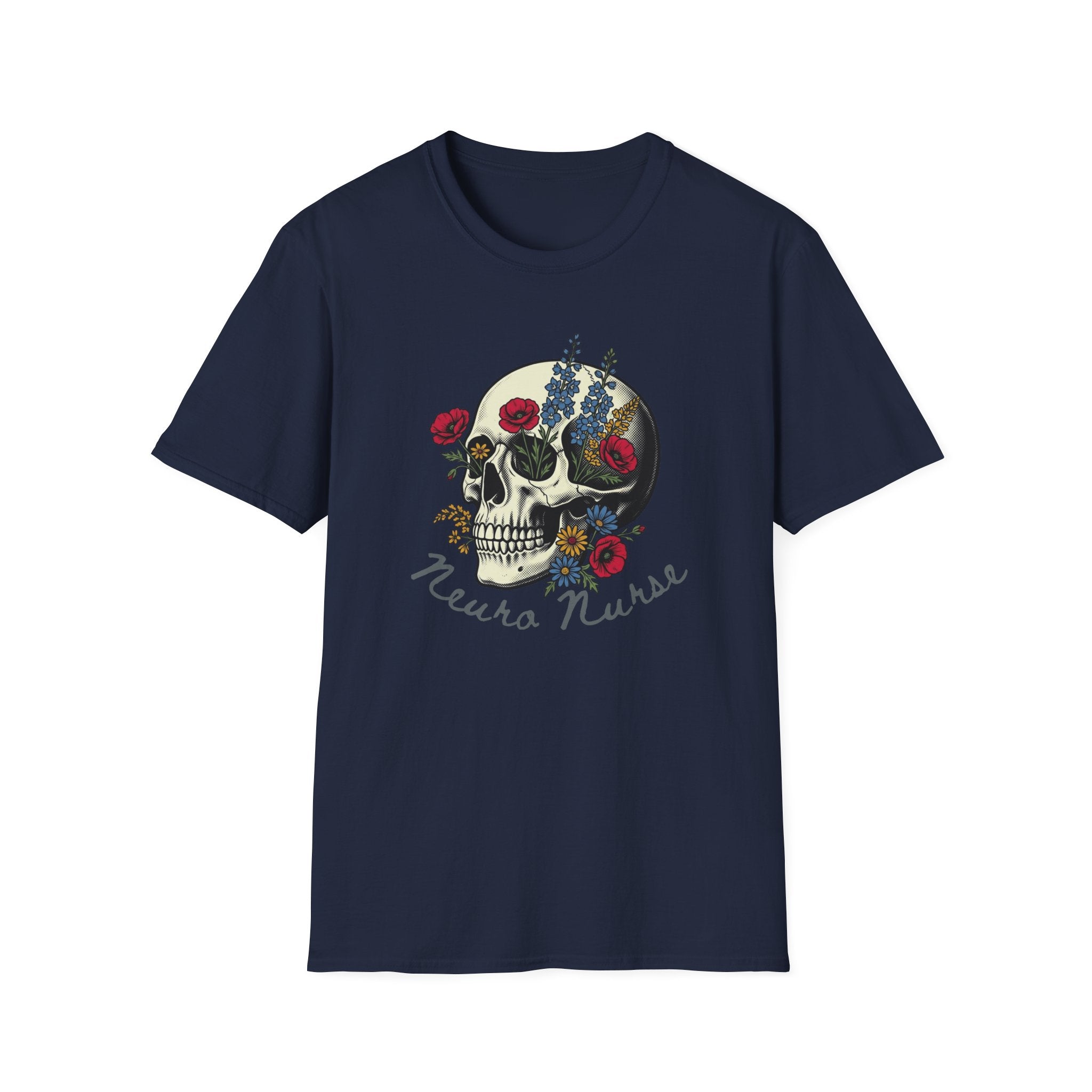 Neuro Nurse Floral Skull T-Shirt