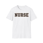Cheetah Print Outline Varsity Nurse T-Shirt