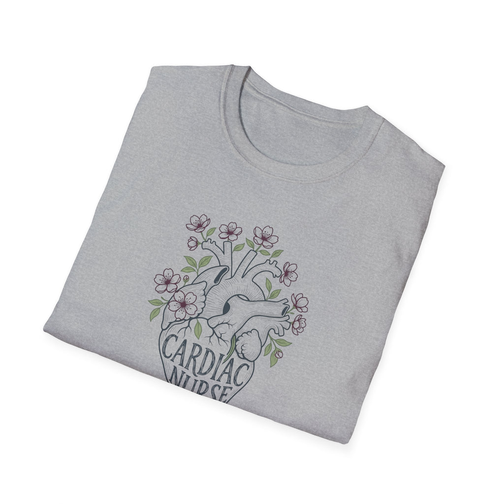 Cardiac Nurse floral Heart T-Shirt