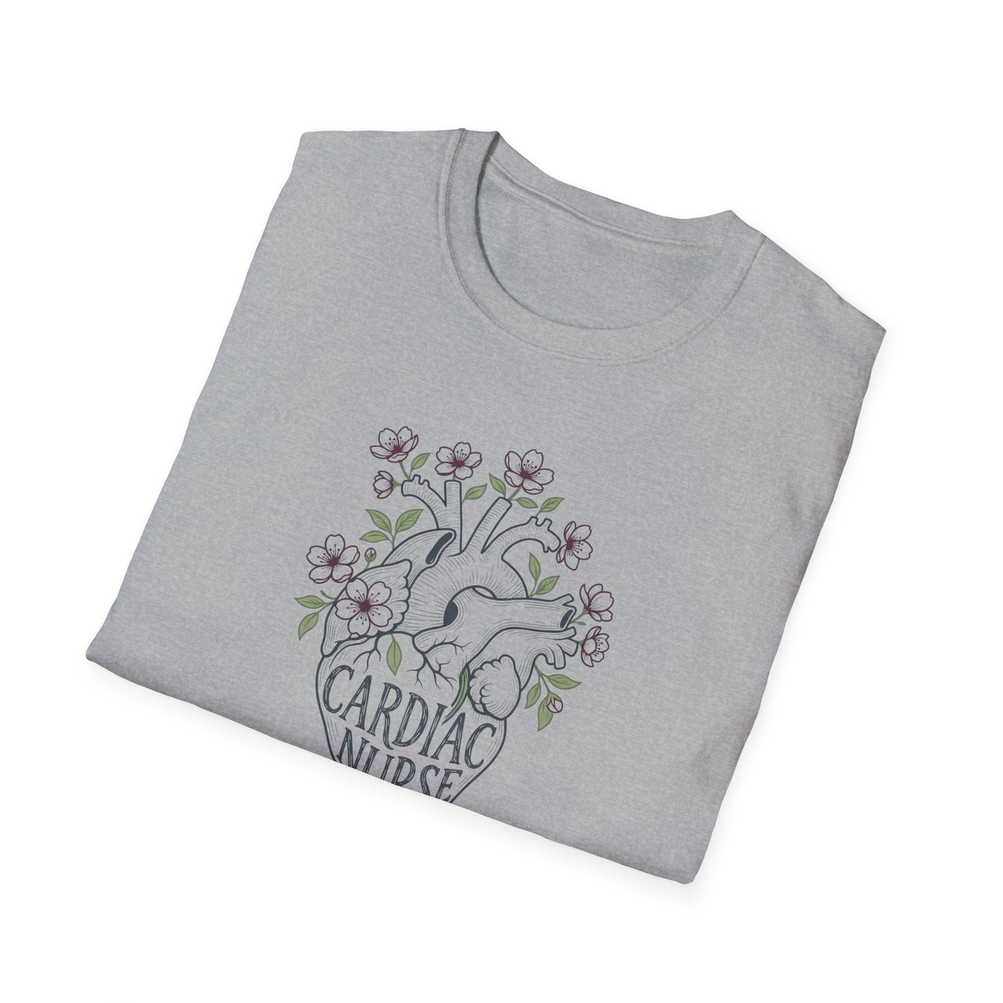 Cardiac Nurse floral Heart T-Shirt