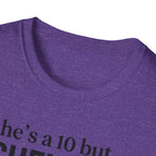 She's a 10 Emergency Nurse Heart Dark T-Shirt