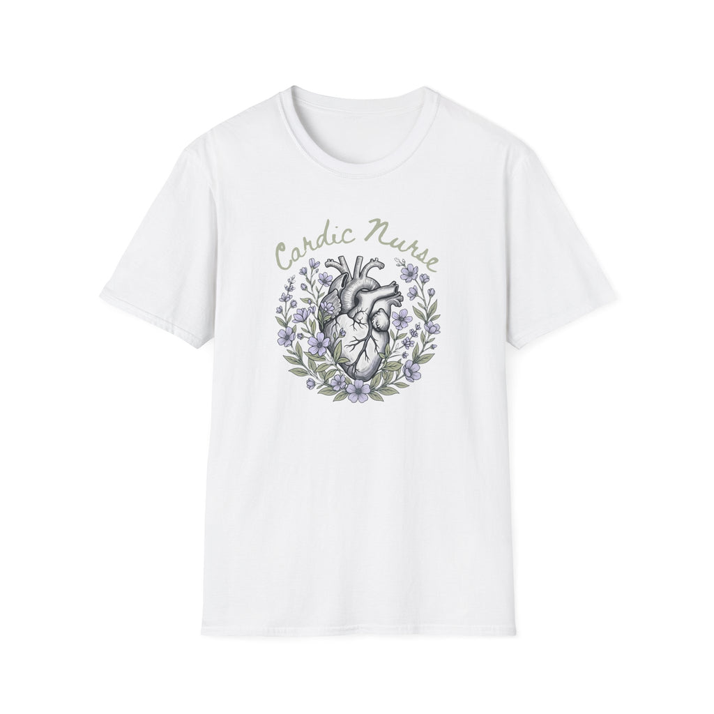 Cardiac Nurse Floral Heart T-Shirt