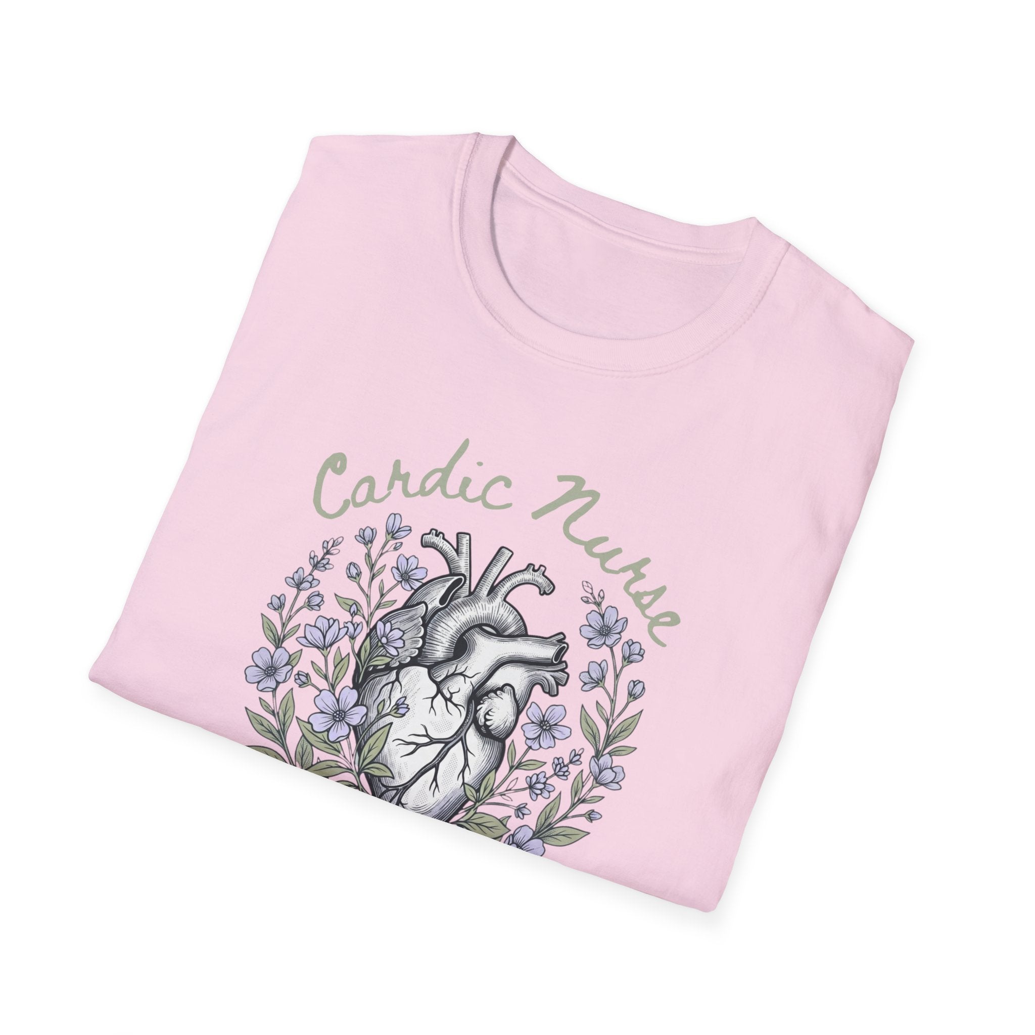 Cardiac Nurse Floral Heart T-Shirt
