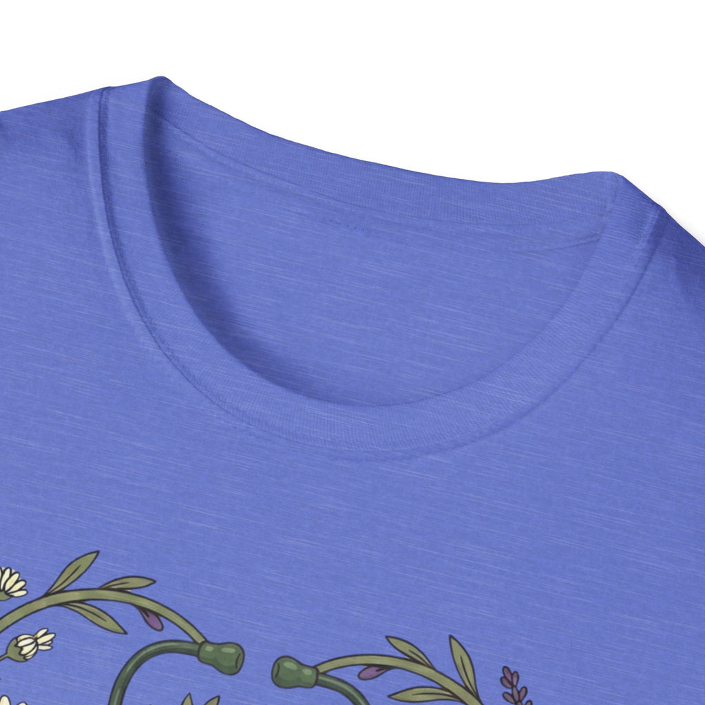 NICU Nurse Floral Stethoscope T-Shirt