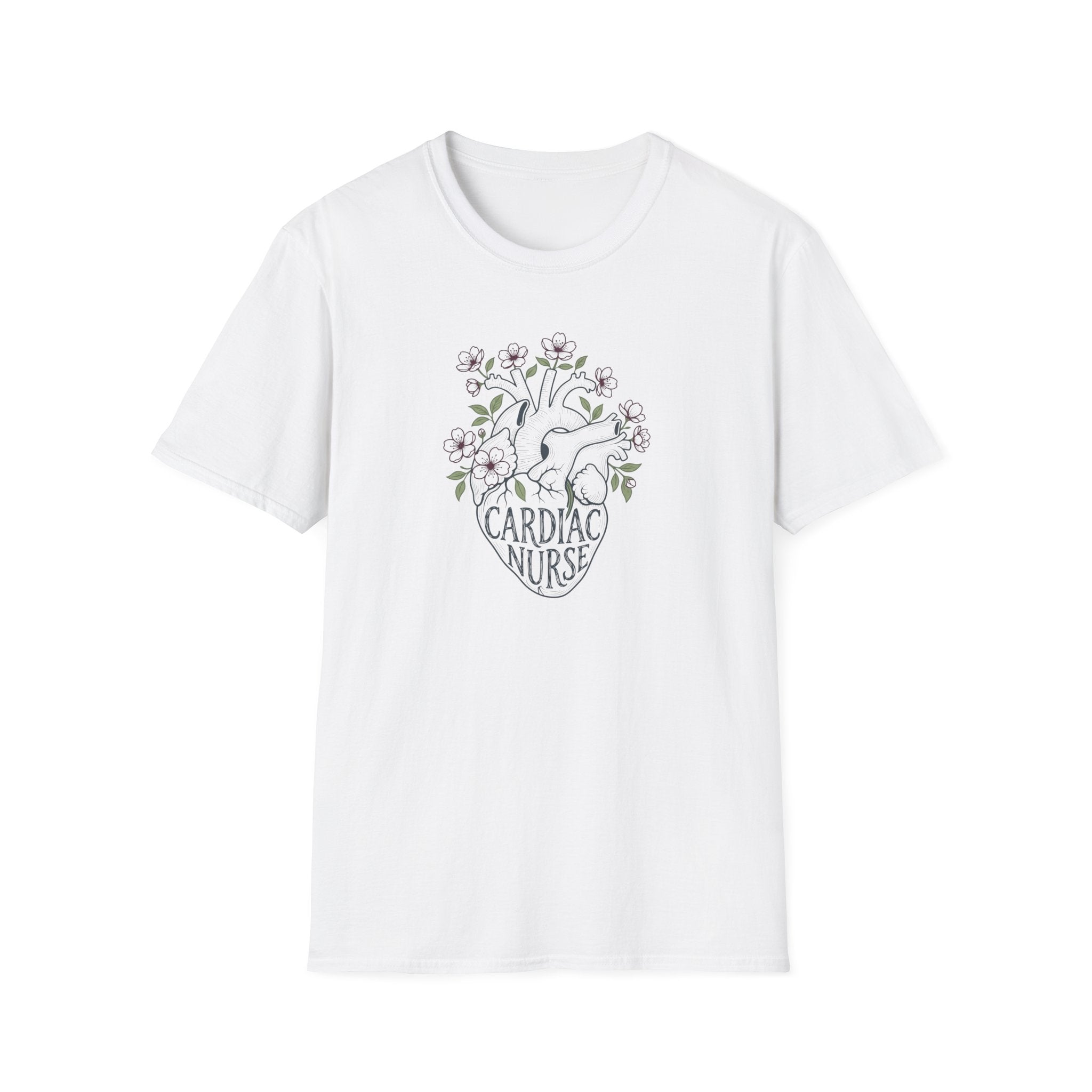 Cardiac Nurse floral Heart T-Shirt