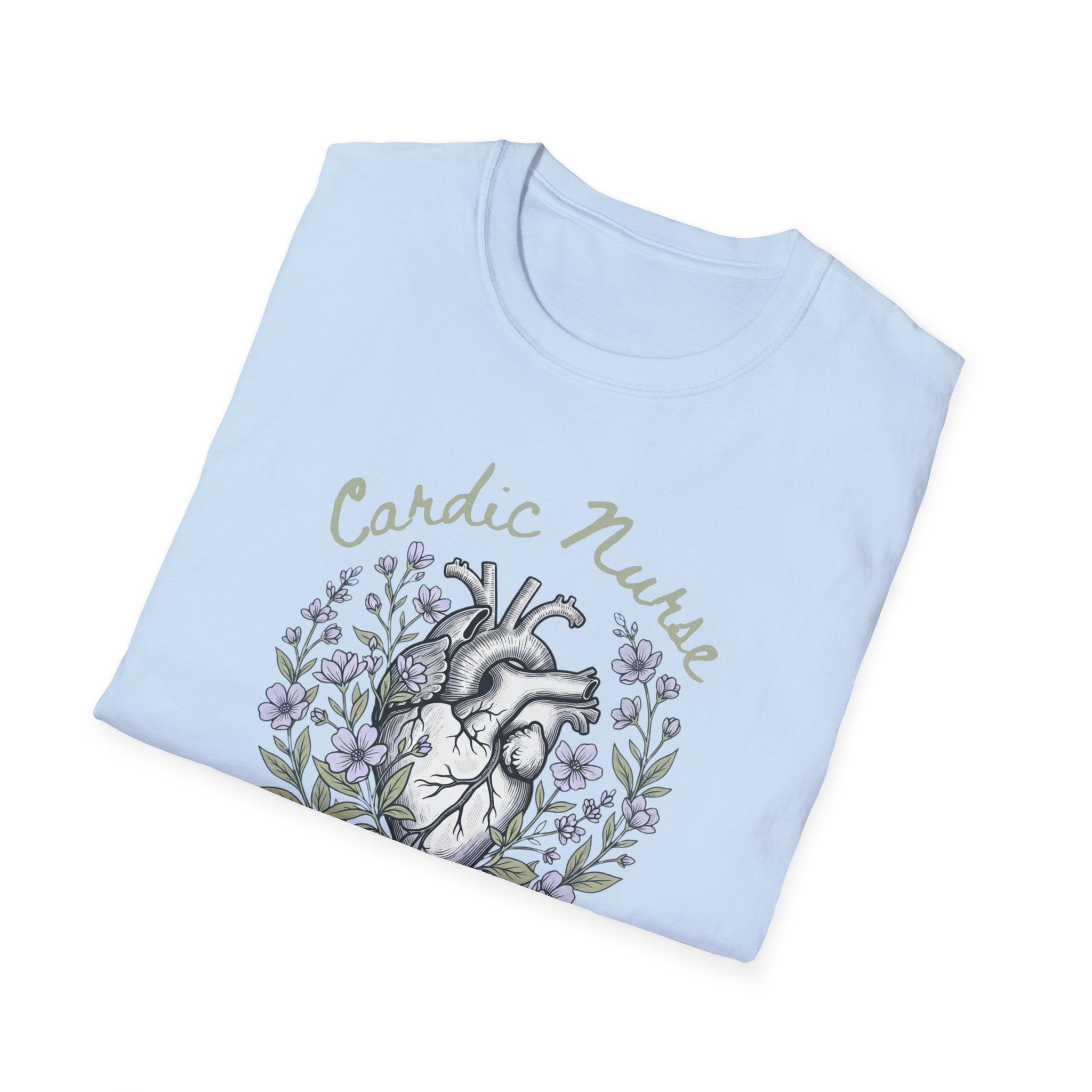 Cardiac Nurse Floral Heart T-Shirt