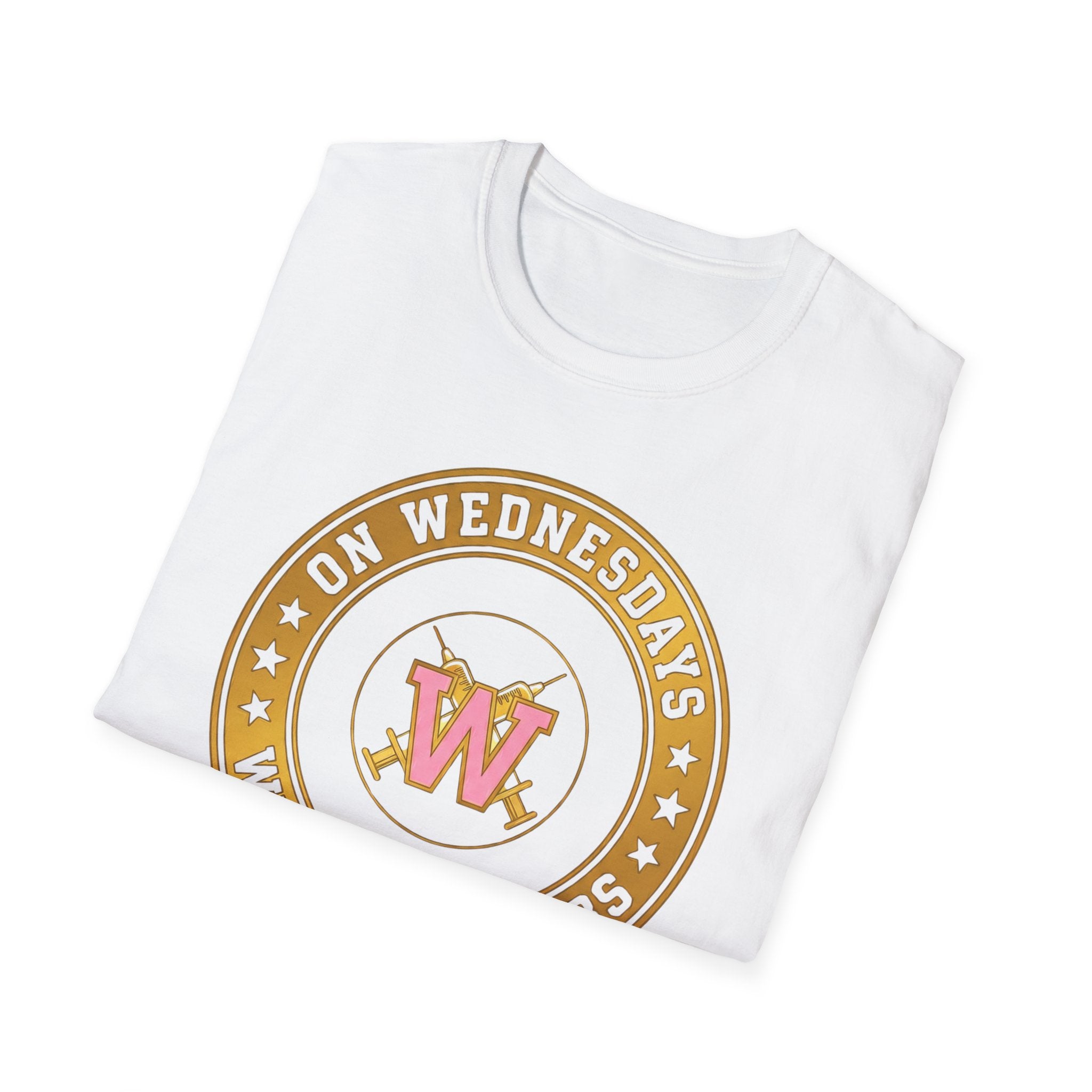 On Wednesdays We Wear Scrubs Emblem T-Shirt