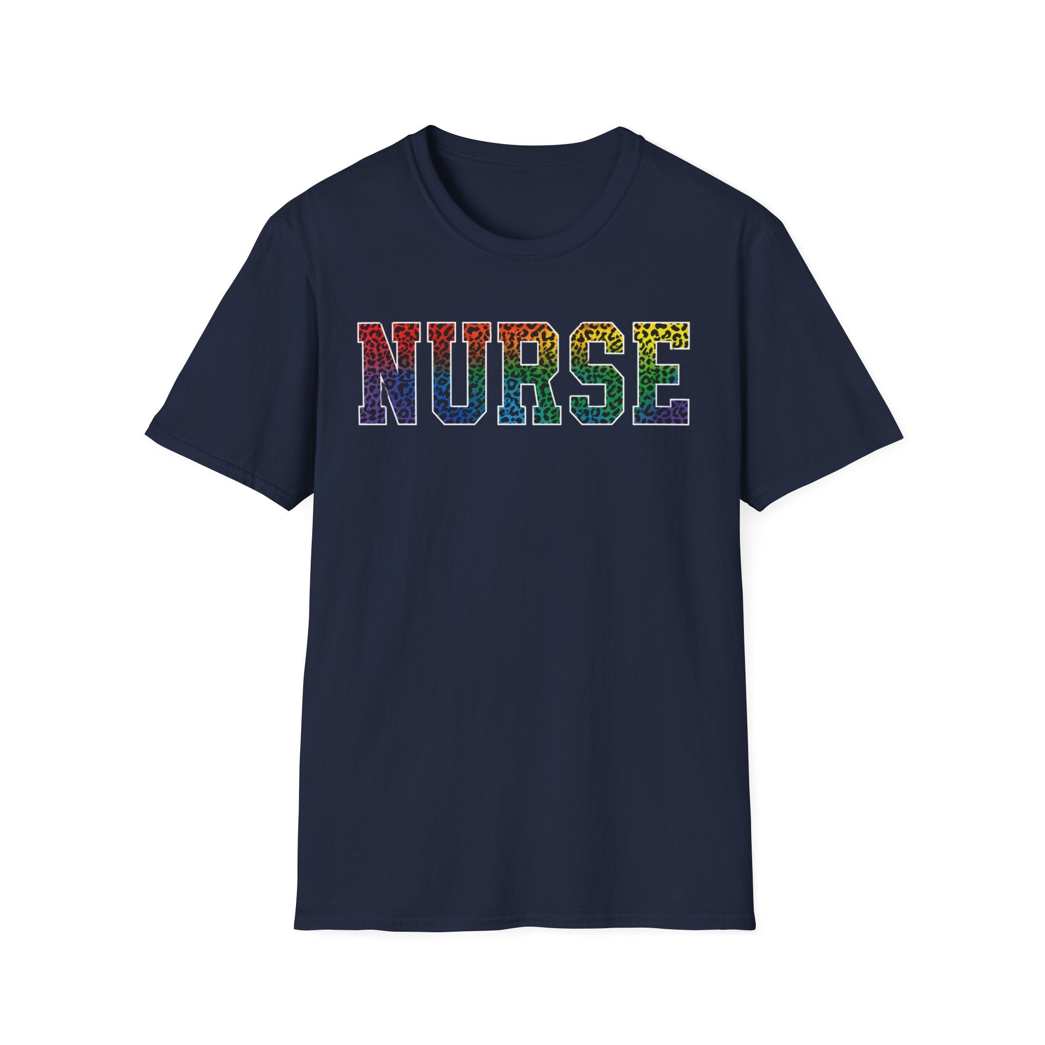 Multicolor Cheetah Print Varsity Nurse T-Shirt
